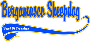 Purple Turtle Gifts - Breed of Champion (Blue) Tee Shirt - Bergamasco Sheepdog