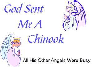 Purple Turtle Gifts - God Sent Me a Chinook T-shirt