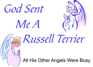 Purple Turtle Gifts - God Sent Me a Russell Terrier T-shirt
