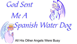 Purple Turtle Gifts - God Sent Me a Spanish Water Dog T-shirt