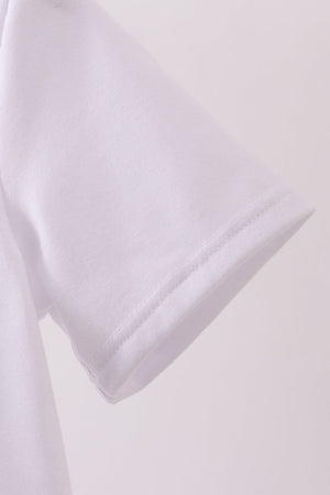 White MAMA bow applique mom&me top