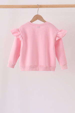 Pink bow sequin mom&me sweatshirt