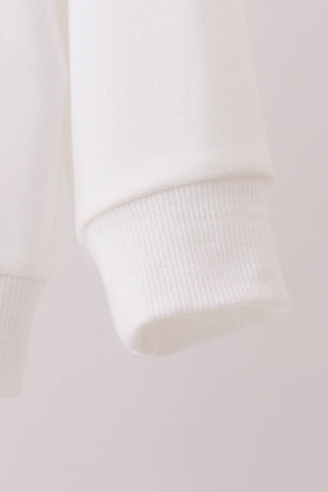 Cream hand-sewn bow mom&me sweatshirt