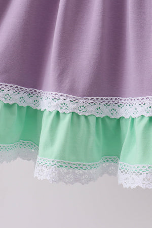 Purple lace rainbow ruffle dress
