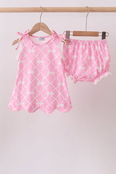 Pink Bow Bloomer Set