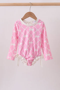 Pink Bow UPF rashguard