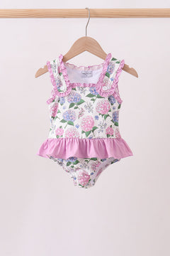 Purple Hydrangea UPF Swim One-Piece
