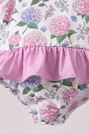 Purple Hydrangea UPF Swim One-Piece