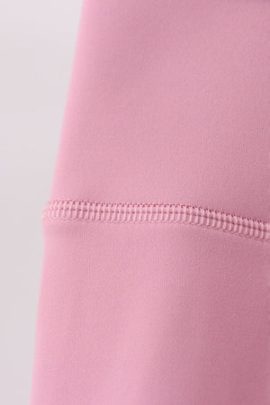 Lilac Scalloped Mom Yoga Active Leggings