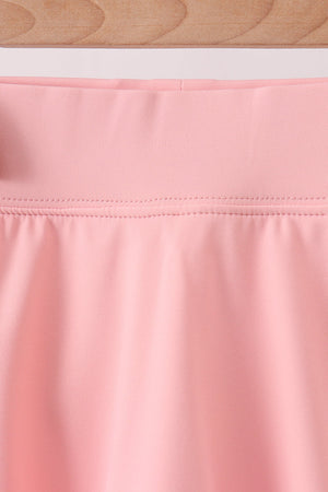 Pink Scalloped Yoga Skorts Set