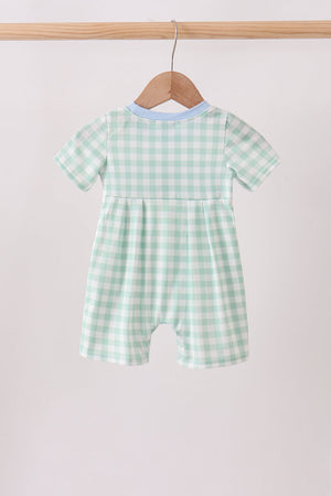 Green Golf Embroidered Romper