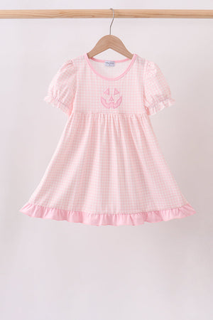 Pink Jack-O-Lantern Applique Dress