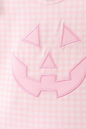 Pink Jack-O-Lantern Applique Ruffle Bloomer Set