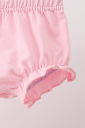Pink Jack-O-Lantern Applique Ruffle Bloomer Set