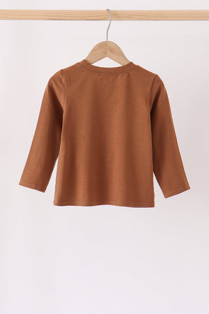 Brown Football French Knot Top