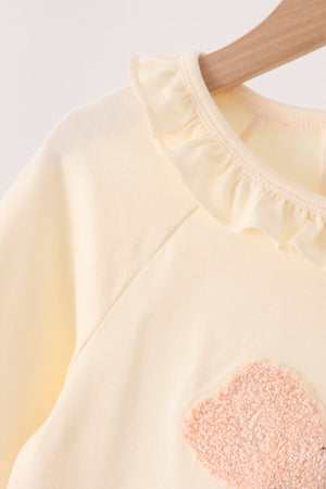 Cream Football French Knot Ruffle Dress