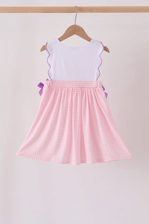Pink Puppy Pumpkin Applique Dress