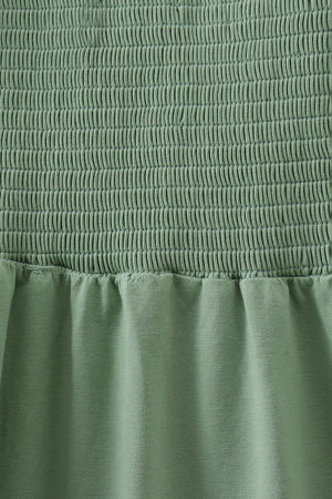 Sage smocked mom dress