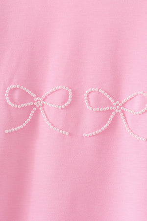 Pink bow pearl mom&me sweatshirt