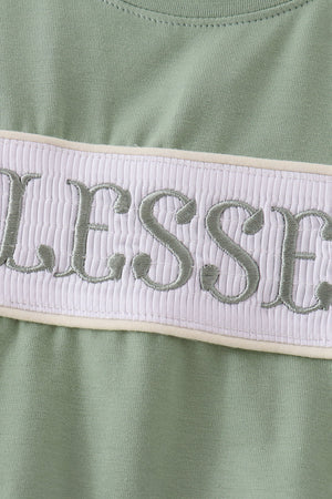 Sage Blessed Smocked Top