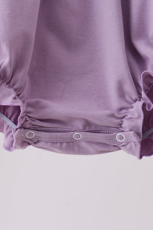 Purple character embroidery ruffle bubble