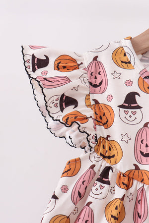 Pumpkin ruffle shorts set