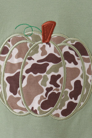 Camo Pumpkin Applique Romper