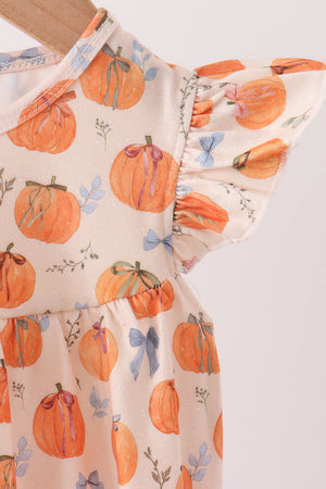 Pumpkin Bow Ruffle Bubble