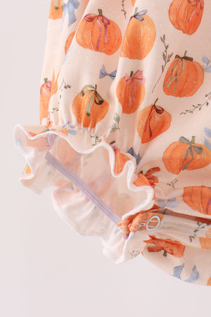 Pumpkin Bow Ruffle Bubble