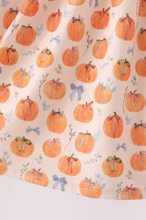Pumpkin Bow Ruffle Dress