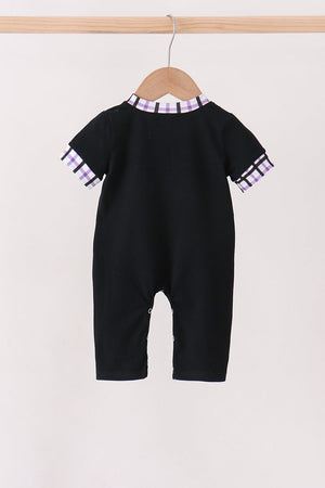 Black Ghost Embroidery Romper