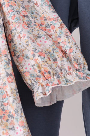 Floral smocked lace ruffle pants set