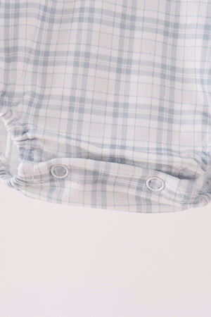 Teal pocket plaid bubble