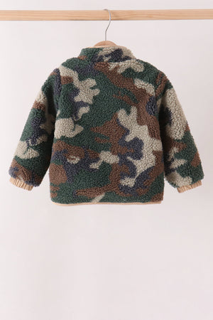 Forest camouflage fleece jacket