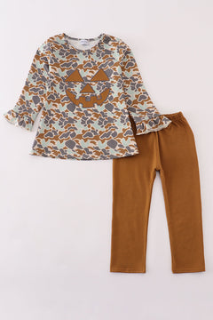 Halloween camouflage applique pants set