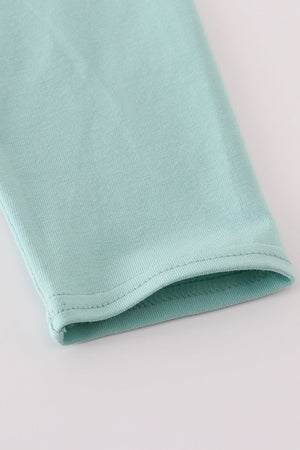 Green farm embroidery top