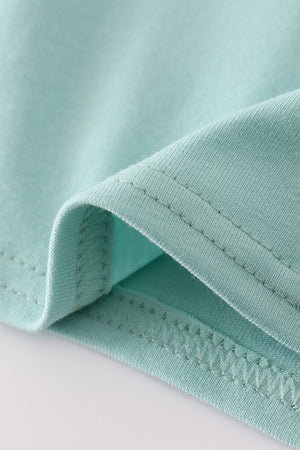 Green farm embroidery top