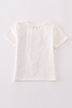 Flag bow ice-cream sequin mom&me top