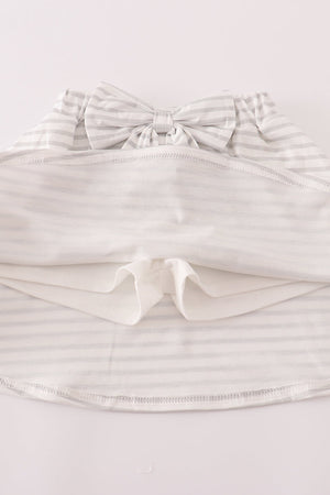 Rust Texas embroidery bow skorts set