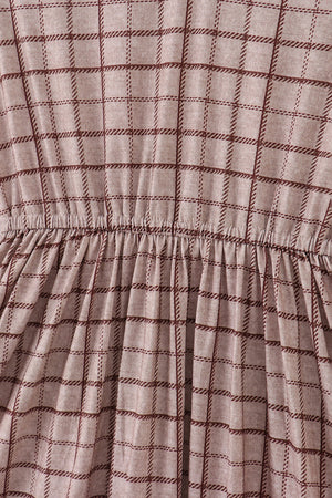 Brown plaid mom dress