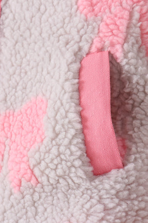 Pink bow fleece jacket