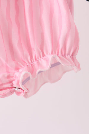 Pink ghost applique stripe bubble