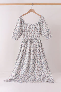 Teal floral mom dress
