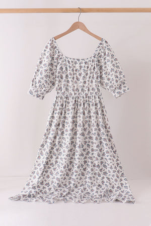 Teal floral mom dress