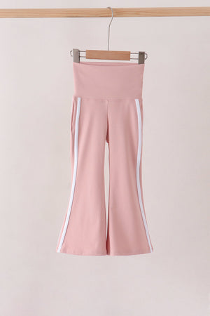 Pink Flare Double Side Stripe Active Pants