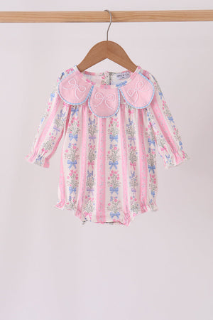 Pink Pearl Bow Floral Bubble
