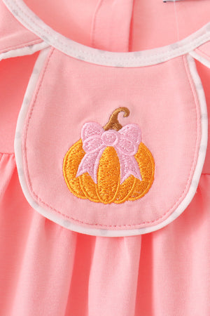 Pink pumpkin embroidery dress