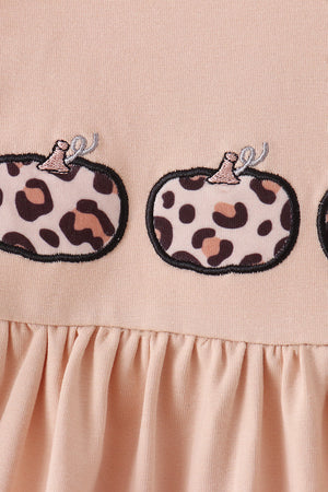 Leopard pumpkin applique bloomer set