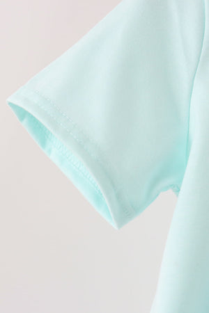 Blue goose embroidery top