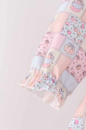 Pink pumpkin ruffle bloomer set